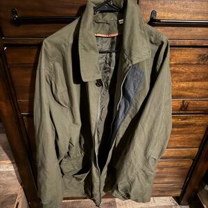 Men's Durable Olive Green Casual Field Jacket - Size L, Stylish & Versatile